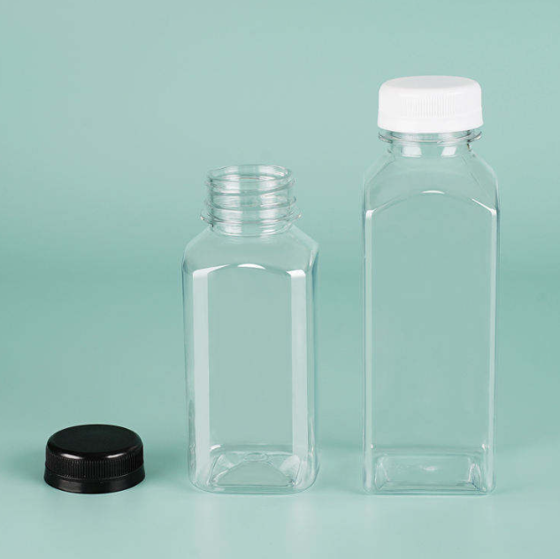 Disposable Drink Bpa Free Clear Juice Plastic Empty Pet Square Juicer Beverage Bottle